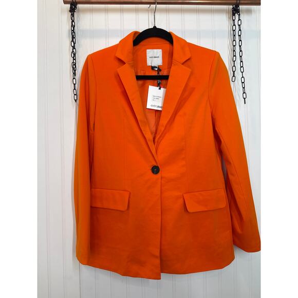 NWT ASOS Extro & Vert Orange Blazer Single Breasted One Button Bright Corp S - Picture 1 of 6